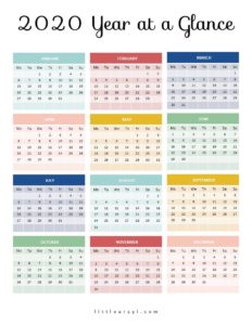 kalender 1 tahun - Year at a Glance - littlearsyi