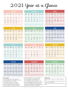 2021 Year at a Glance-Kalender 2021-littlearsyi