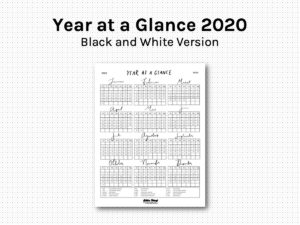 Mockup - Year at a glance 2022 - black and white - littlearsyi